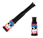 Two black telescopes with colorful pirate skull designs featuring red bandanas, blue dotted eye patches, and stitched mouths, shown extended and collapsed.