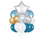 Platinum Star Silver Blue Balloon Bouquet | 13 pcs