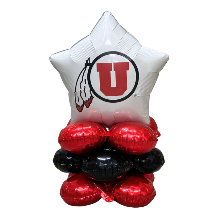 U of U U Feather Logo Air-Filled Balloon Bouquet