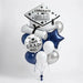 Congrats Grad Balloon Bouquet - Navy & White