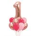 Jumbo Rose Gold Number Pink Bouquet | 13-15 pcs