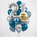 Custom Number Birthday Bouquet - Silver & Blue