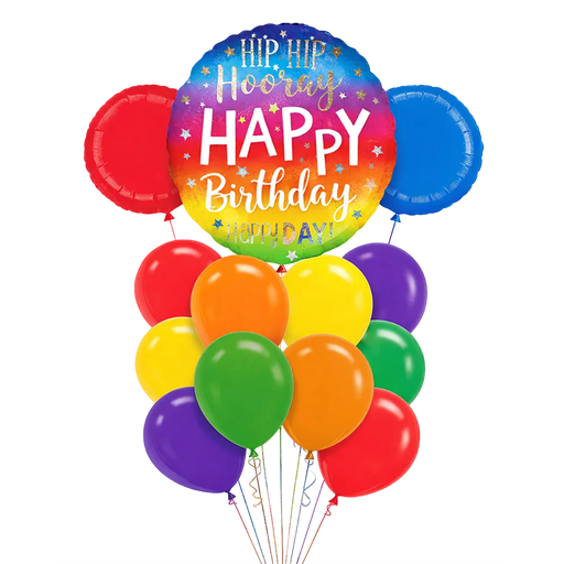 Hip Hip Hooray Happy Birthday Basic Bouquet | 13 pcs