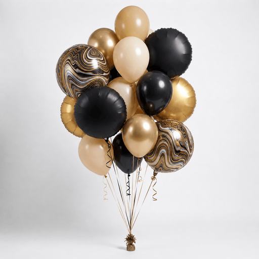 Golden Marble Balloon Bouquet