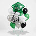 Congrats Grad Balloon Bouquet - Green, White, & Silver