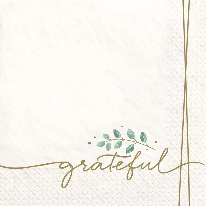 Thanksgiving Simply Thankful Paper Dinner Napkins 6.5" | 40 ct
