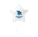 White star-shaped foil balloon with blue Thunder Ridge logo and "CONGRATS NAME!" text, displayed against a white background.
