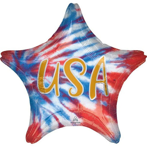 Tie-Dye USA Star Mylar Balloon 19" | 1ct