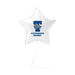 White star-shaped foil balloon featuring a blue Timberline High School logo with a wolf mascot and "CONGRATS NAME!" text printed on the front.