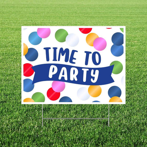 Time To Party Yard Sign 24"x18" | 1ct