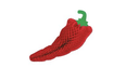 Red mesh chili pepper tissue holder with a green stem, designed for fiesta party supplies.