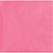 Bright candy pink paper napkins with embossed quilted texture pattern, shown as a single folded napkin.