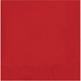 Bright red paper napkins with a quilted texture pattern visible along the bottom edge.
