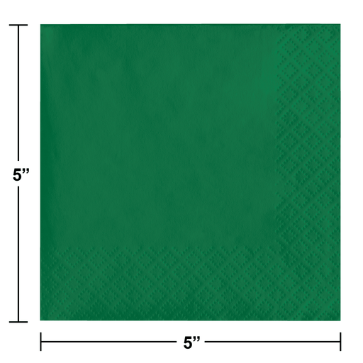 Emerald Green Beverage Napkins | 50ct