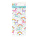 Package of 20 unicorn and rainbow-themed cellophane gift bags in pastel pink, purple, and mint green with colorful stars and rainbow designs.