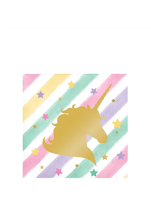 Sparkle Unicorn Beverage Napkins | 16ct