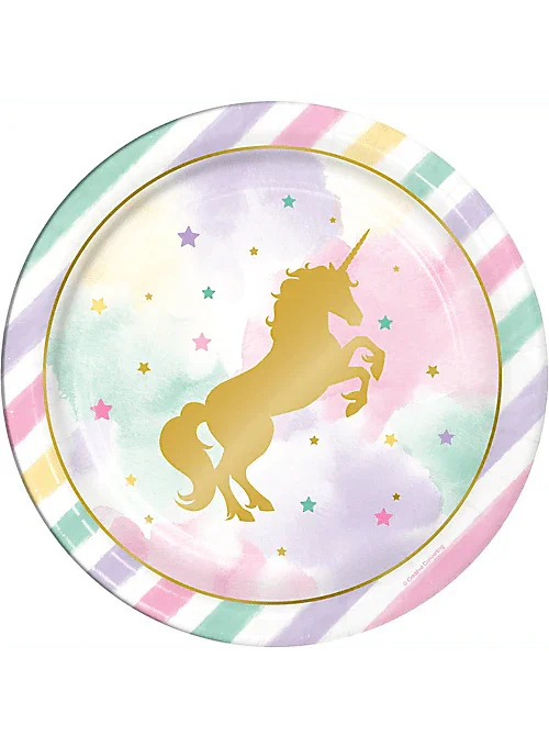 Sparkle Unicorn Lunch Paper Plates 9" | 8ct