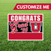 Graduation-themed customizable sign with 'Congrats Grad '26' text on a grass background