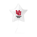White star-shaped foil balloon featuring the red UofU logo and "CONGRATS NAME!" text in black.