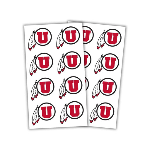U of U Feather Black And Red Stickers 2" | 24 ct