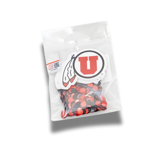 U of U U Feather Black-Red Deco-Fetti 2" | 24 ct