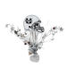 White football helmet with "STATE" logo mounted on a silver metallic spray base with star and streamer decorations extending upward.