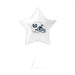 White star-shaped mylar balloon featuring a navy blue football helmet with "STATE" text on it.