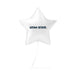 White star-shaped mylar balloon with "UTAH STATE" text printed in dark blue, shown with string attached.