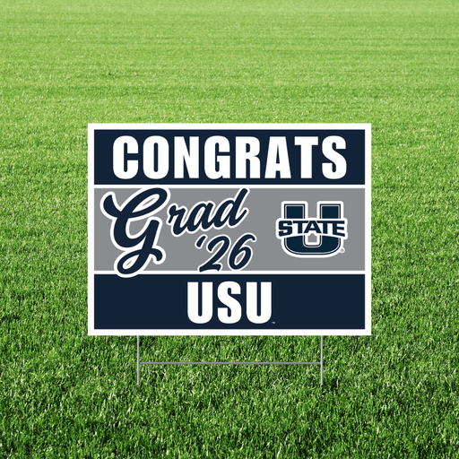 Utah State University Congrats Grad Yard Sign 24" x 18" | 1 ct