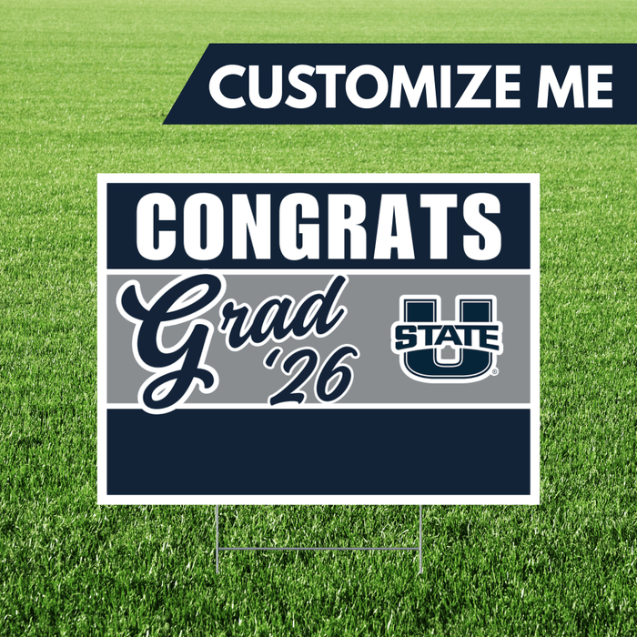 Utah State University Custom Name Grad Yard Sign 24" x 18" | 1 ct - Zurchers