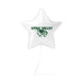White star-shaped mylar balloon with "Utah Valley" text and green cougar logo printed on the front, attached to a string.