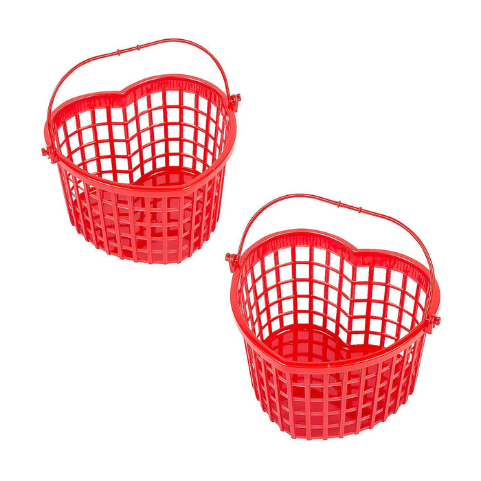 2 7-inch  Valentine's Heart-Shaped BPA-Free Plastic Baskets. Sold individually.