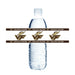 Plastic water bottle with two brown bands featuring gold Vallivue Falcons logos and text repeated three times across each band.