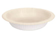 Cream-colored disposable paper bowl with ridged exterior texture, shown from above against a white background.