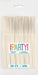 A package of 50 vanilla cream plastic knives with colorful "PARTY!" branding displayed in a fanned arrangement showing the ridged handles and blade edges.