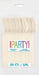 Package of 50 heavy-duty vanilla cream plastic spoons with colorful "PARTY!" branding and hanging tab on white background.
