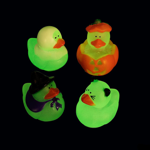 Mini Glow in the Dark Halloween Rubber Duckies 1in