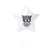 White star-shaped balloon with a logo and 'Congrats Name!' text on a white background