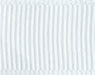 White grosgrain ribbon with a ribbed texture, displayed as a folded roll showing vertical ridged pattern against a light background.