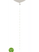 White round balloon with a long string of small white LED lights attached, displayed vertically against a white background with a green "Lights Up" logo in the lower left corner.