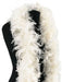 White fluffy feather boa draped over a black form, displaying the lightweight plumage and full volume of the garment accessory.