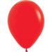 Bright red latex balloon with a teardrop shape and a small tied knot at the bottom.
