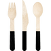 Wood Assorted Black Cutlery 6.5" | 24 ct - Zurchers