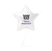 White star-shaped mylar balloon with purple wildcat logo and "You've mastered it!" text in purple lettering.