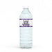 Clear plastic water bottle with a purple and white label band featuring a wolf mascot and "Weber State" text.