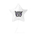 White star-shaped mylar balloon featuring a purple and black wildcat mascot head logo in the center.