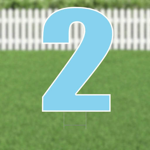 Yard Card Light Blue Number/Symbol 21.5" | 1ct