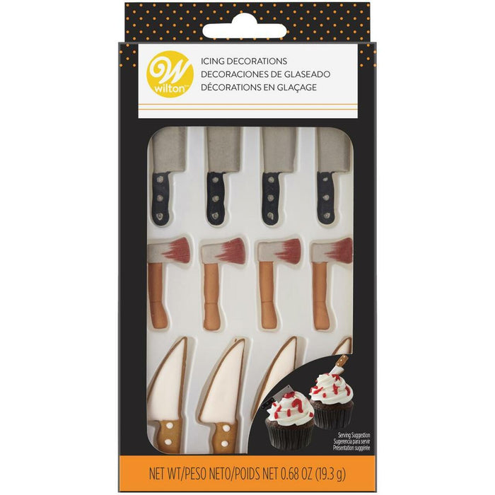 Halloween Icing Decorations Knife Ax Cleaver 12ct