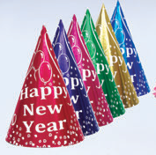 Happy New Year foil Cone Hat 7" | 1ct