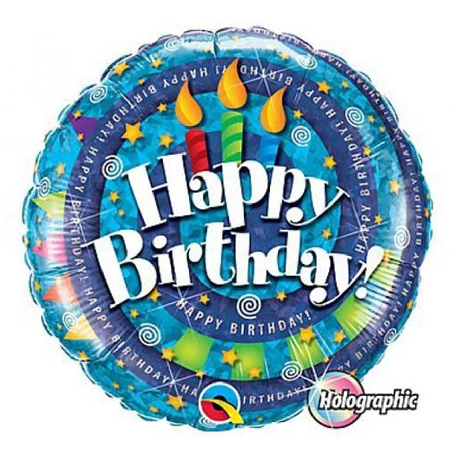 Happy Birthday Swirl With Candles Mylar Balloon 18 1ct — Zurchers